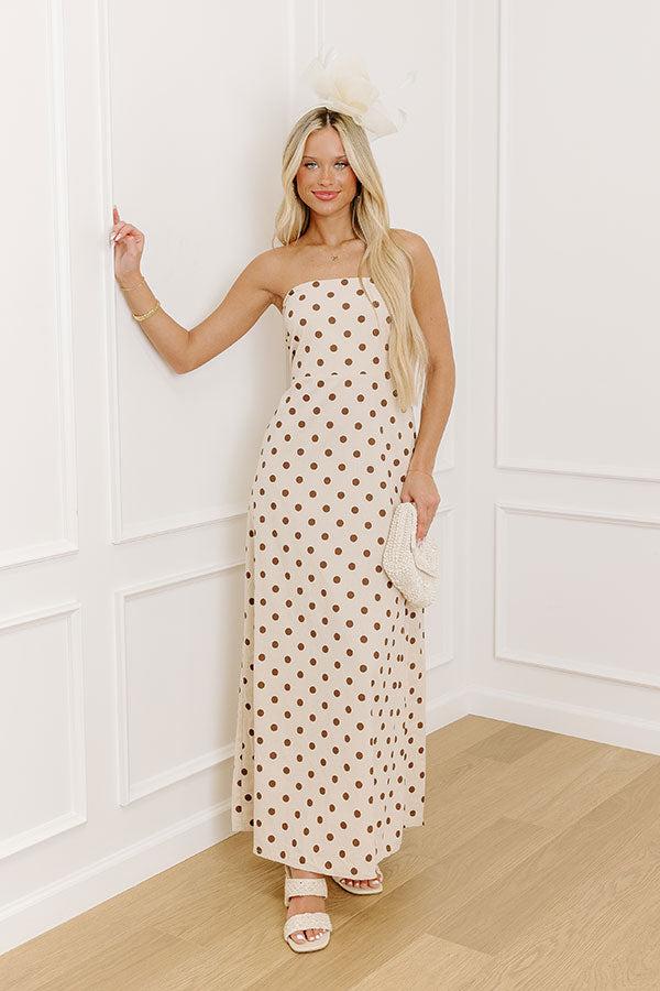 Spotted In The Vineyard Linen-Blend Maxi Dress Product Image