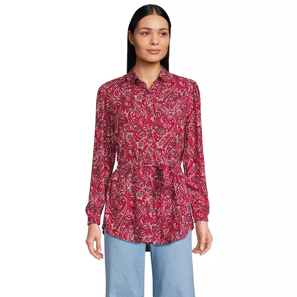 Women's Lands' End Tie Waist Shirt,  Product Image