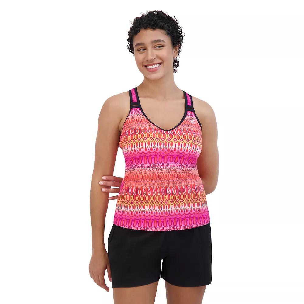 Women's ZeroXposur UPF 30+ Mist O-Ring Action Swim Tankini, Size: XL, Geranium Product Image
