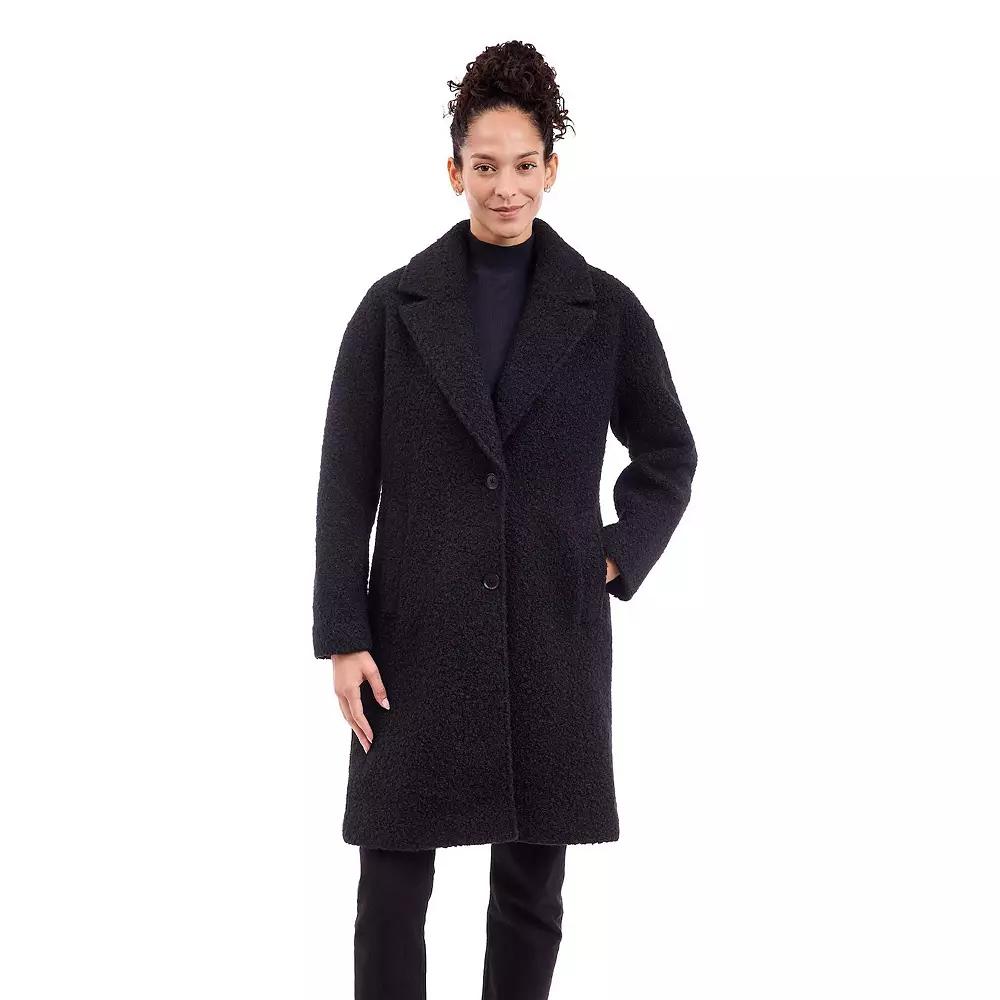 Women's BCBGeneration Faux-Wool Walker Coat, Size: Medium, Black Product Image
