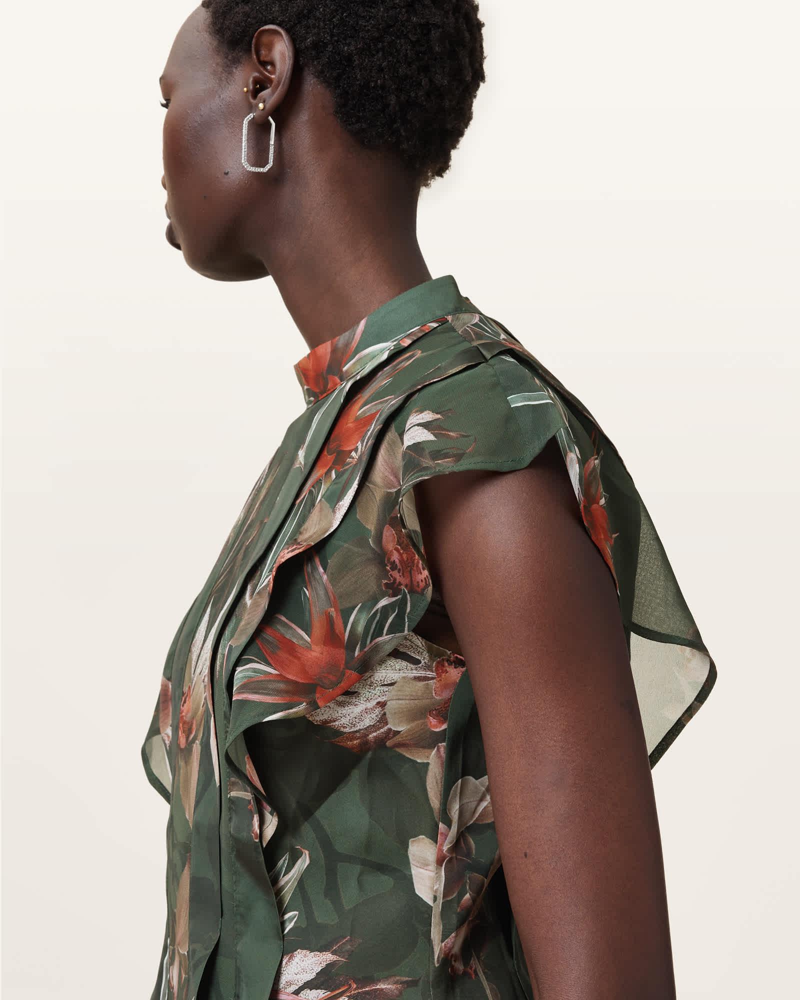 Fleur Printed Asymmetric Mini Dress Product Image