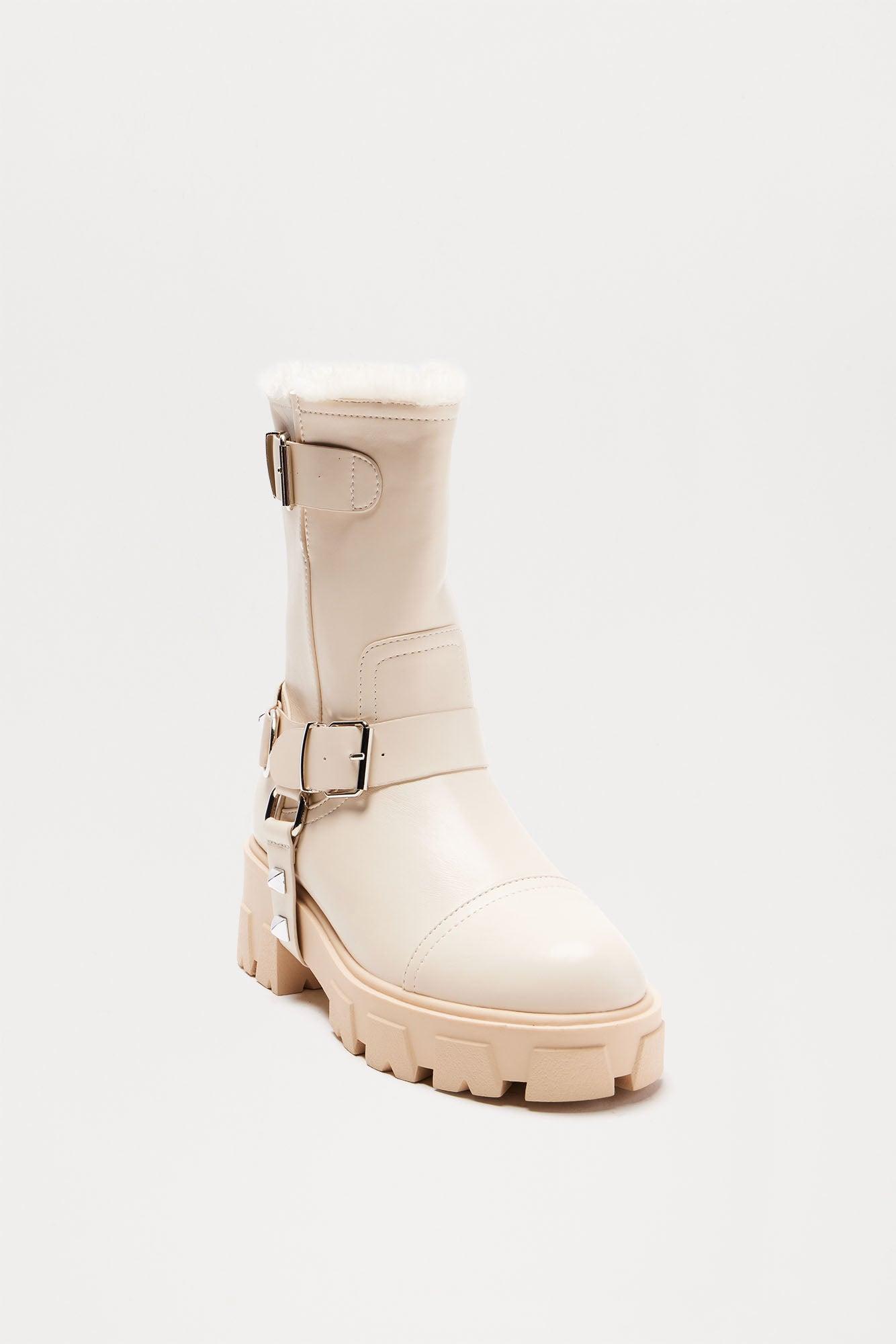 Logan Moto Booties - Cream Product Image