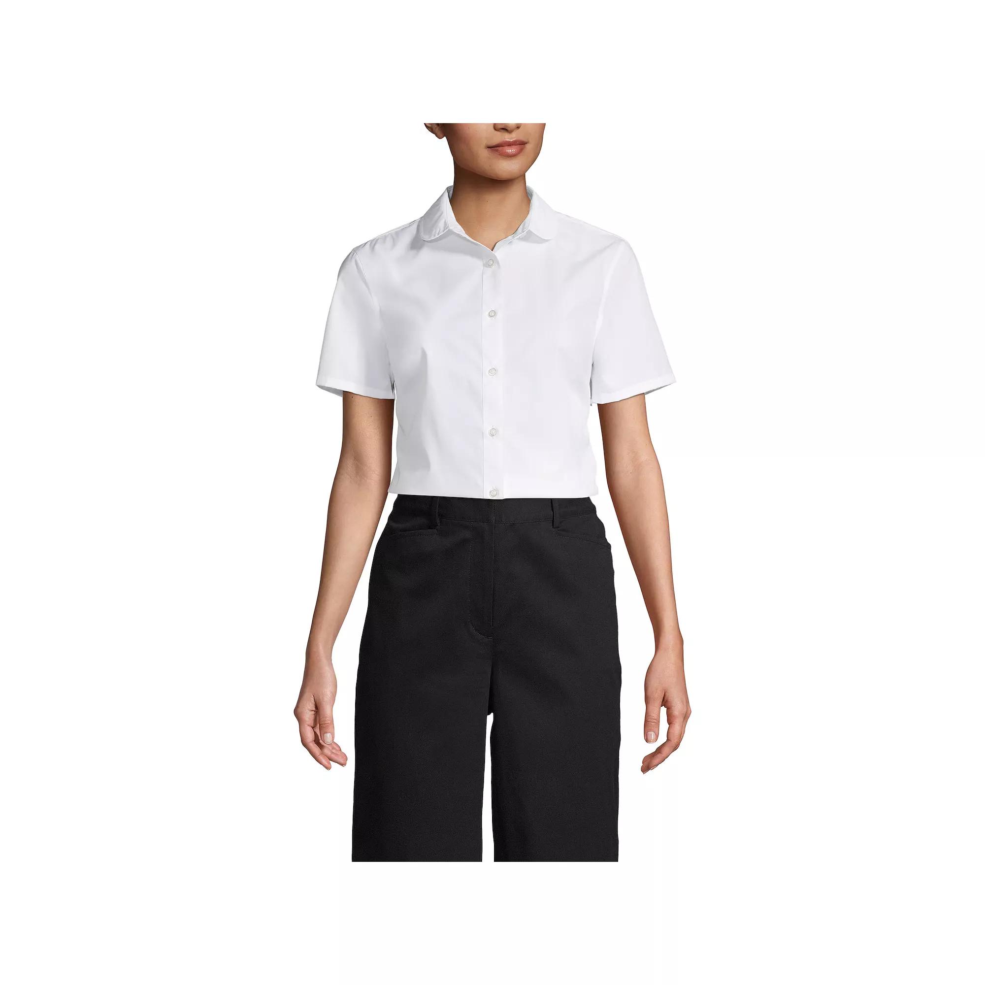 Women's Lands' End School Uniform Peter Pan Collar Broadcloth Shirt,  Product Image