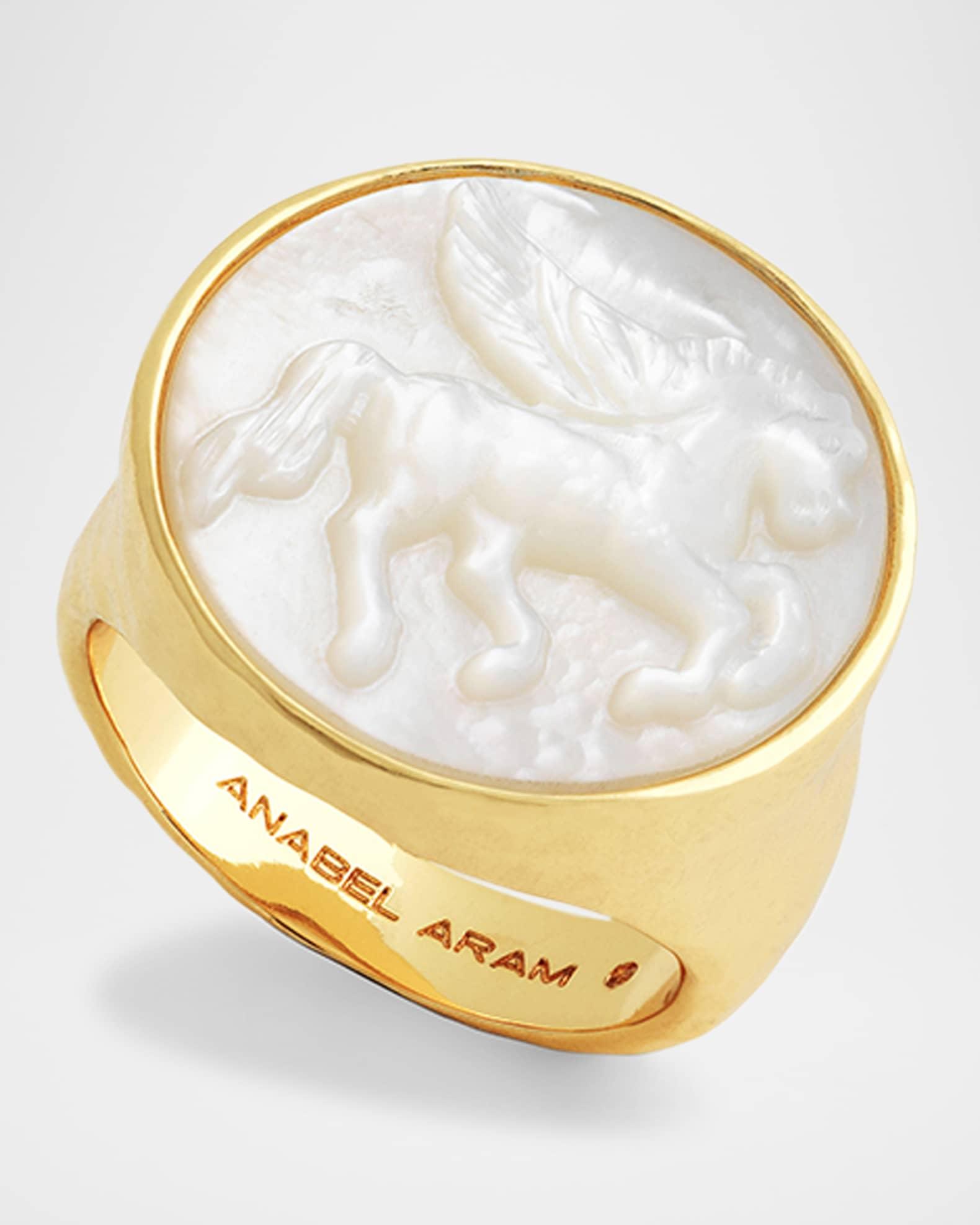 Pegasus Mother-of-Pearl Coin Signet Ring Product Image