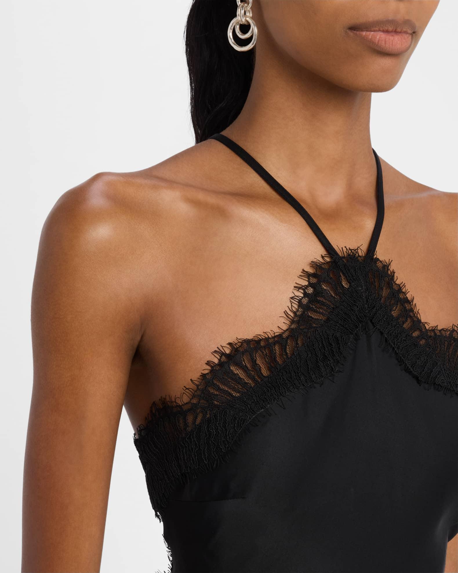 Lucia Lace Satin Halter Midi Dress  Product Image