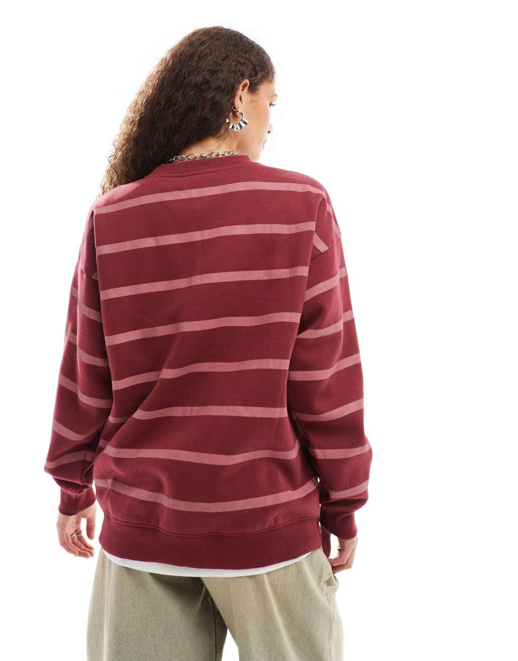 Daisy Street pink stripe LA embroidered sweatshirt Product Image