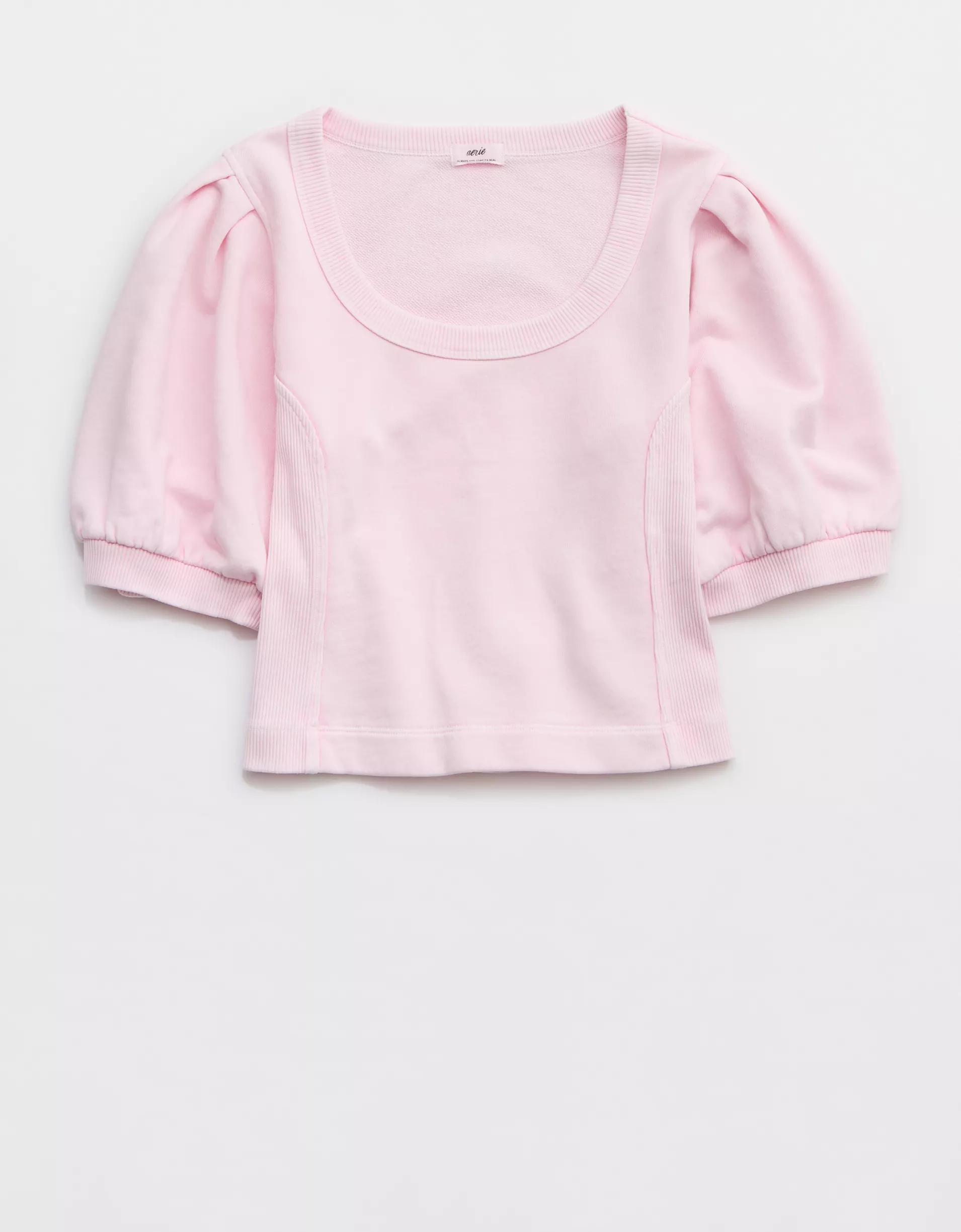 Aerie Seams Right Short Sleeve Sweatshirt Product Image
