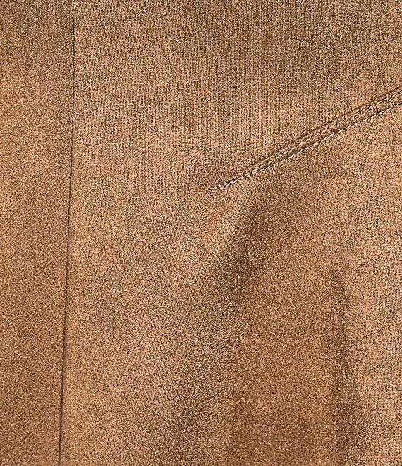 Calvin Klein Scuba Suede Crew Neck Short Sleeve Flared Skirt Dress Product Image