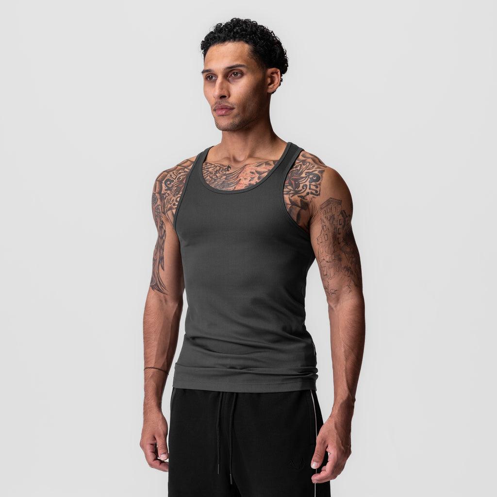 0986. Creora® Tech Ribbed Tank - Space Grey Product Image