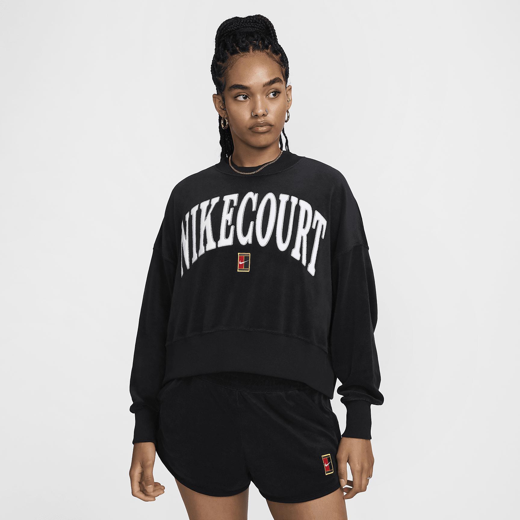 NikeCourt Heritage Women's Over-Oversized Crew-Neck Graphic Tennis Sweatshirt Product Image