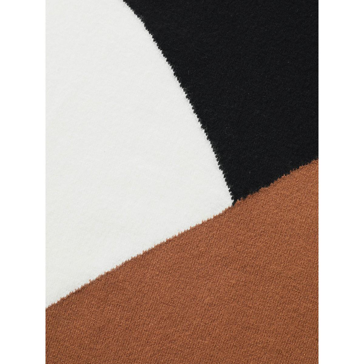 Plus Size Supersoft Essentials Colorblock Contrast Pullover Browncoffeecolor Women Leisure Long Sleeve Round Neck Casual Pullovers BloomChic 12/L Product Image