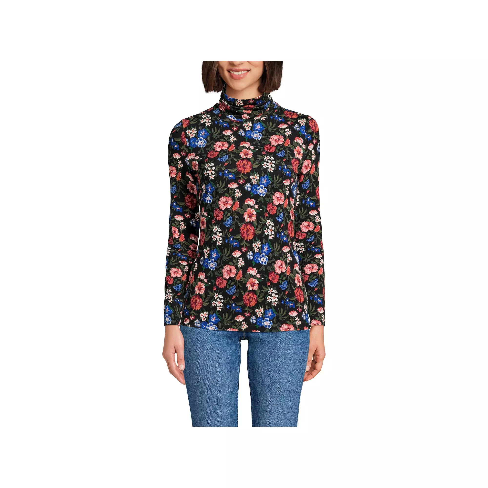 Women's Lands' End Lightweight Fitted Turtleneck,  Product Image
