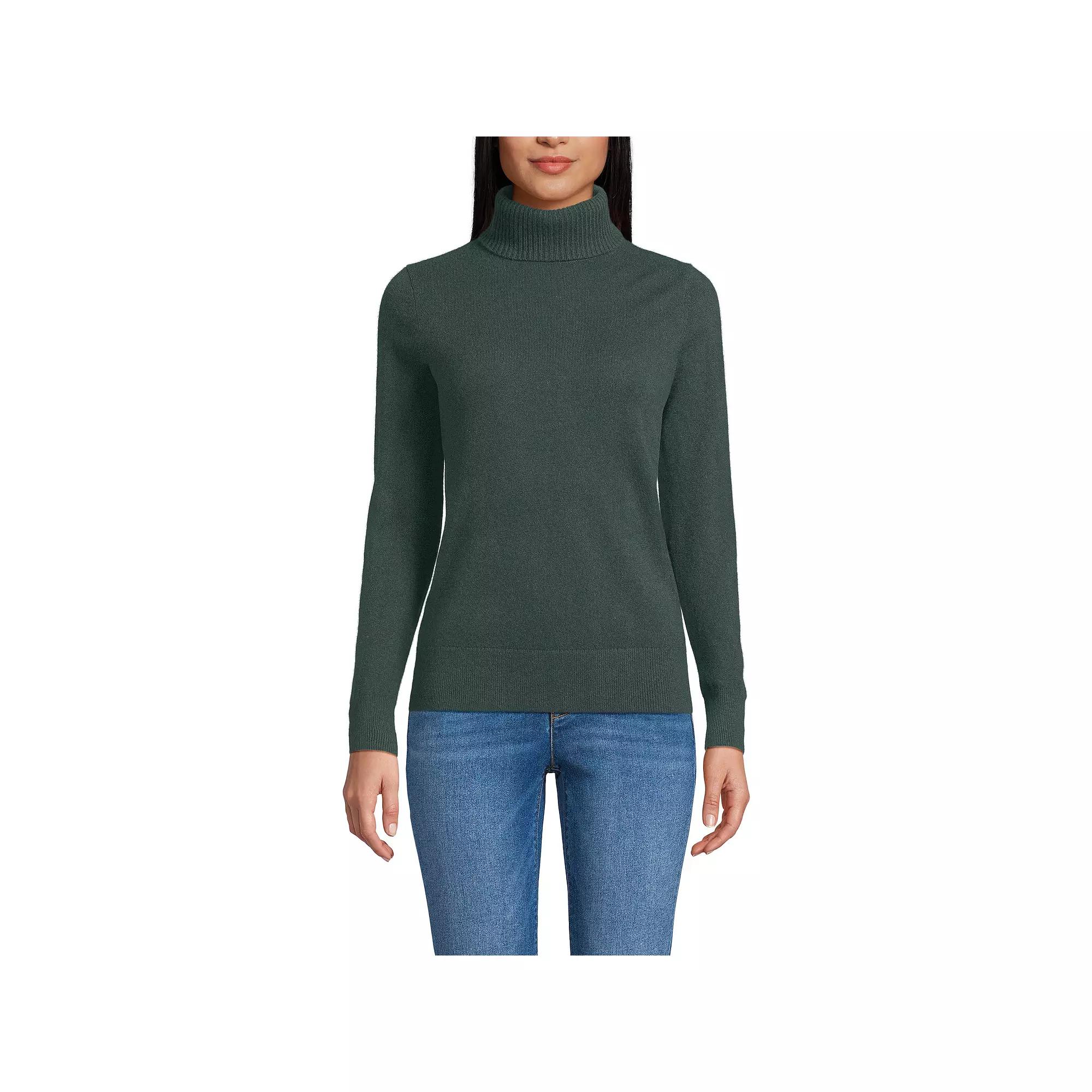 Women's Lands' End Turtleneck Cashmere Sweater,  Product Image