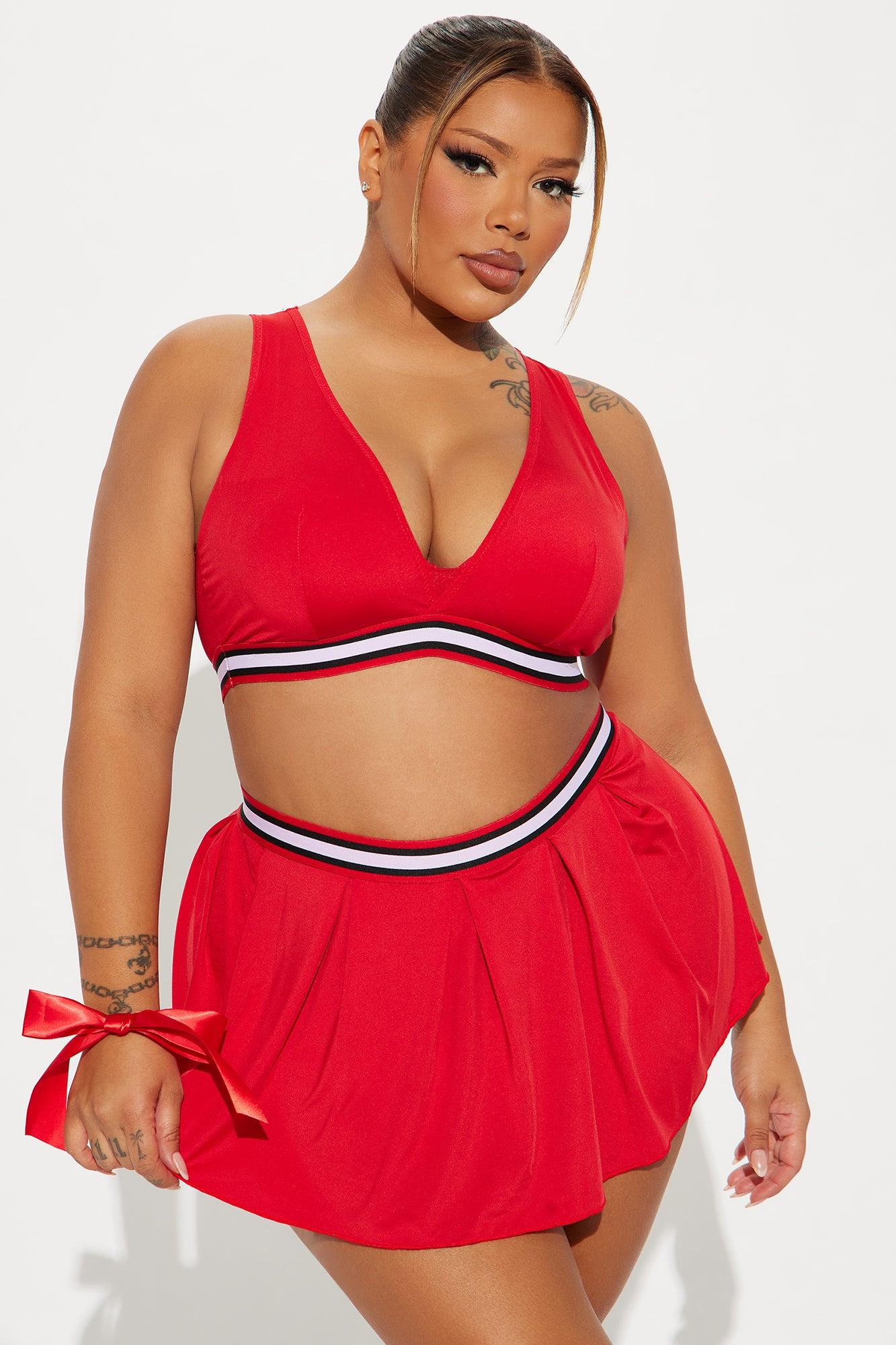 Your Favorite Cheerleader 3 Piece Bedroom Costume - Red/Black Product Image