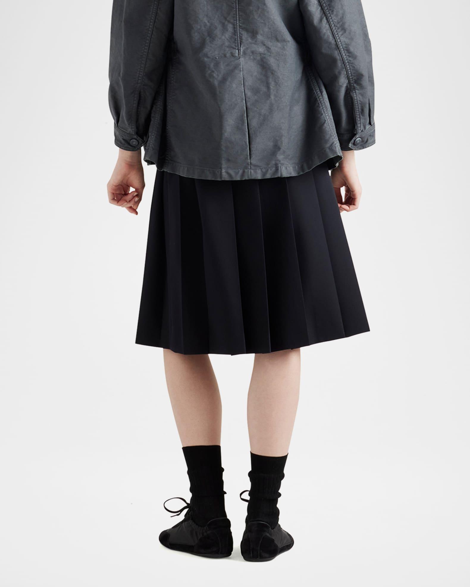 Pleated Wool Belted Skirt Product Image
