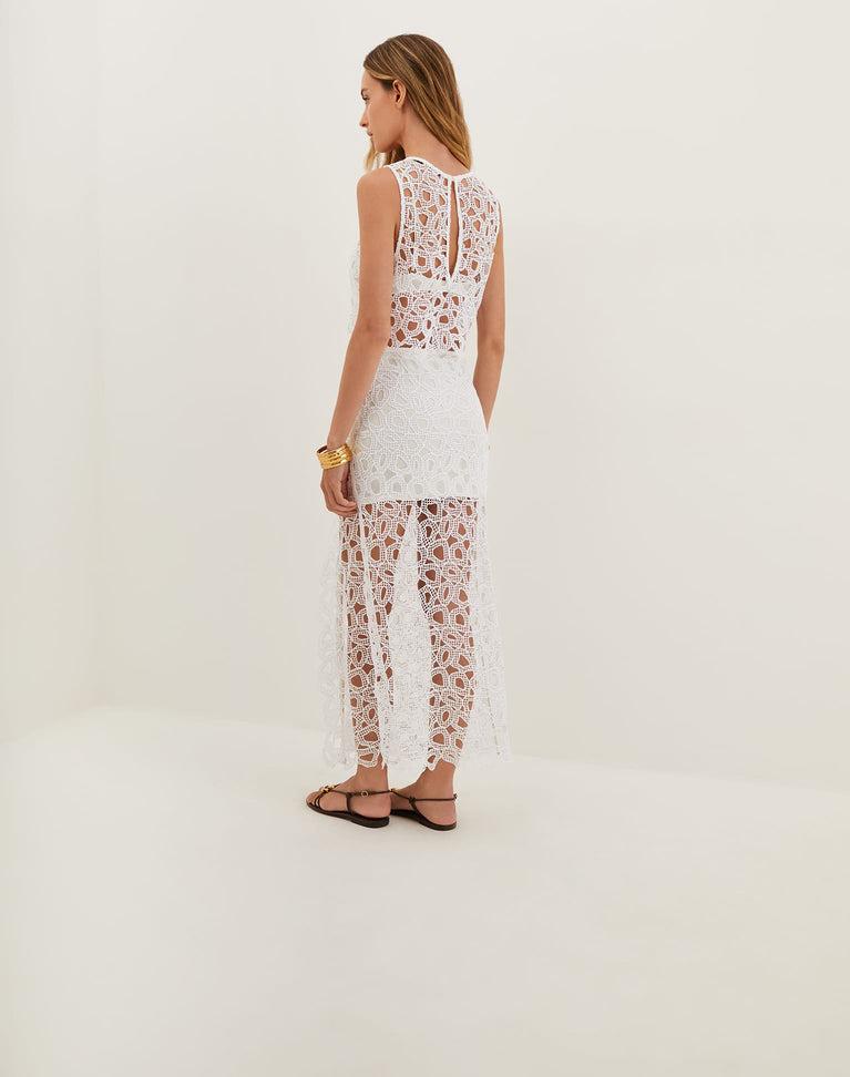 Eyelet Joelle Maxi Skirt - Off White Product Image