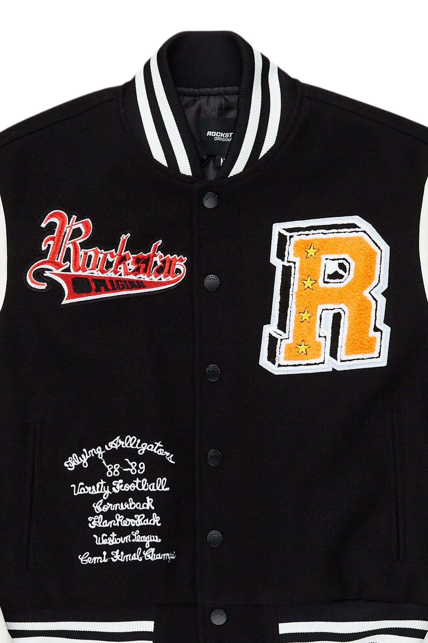 Rosalind Black Oversized Varsity Jacket Female Product Image