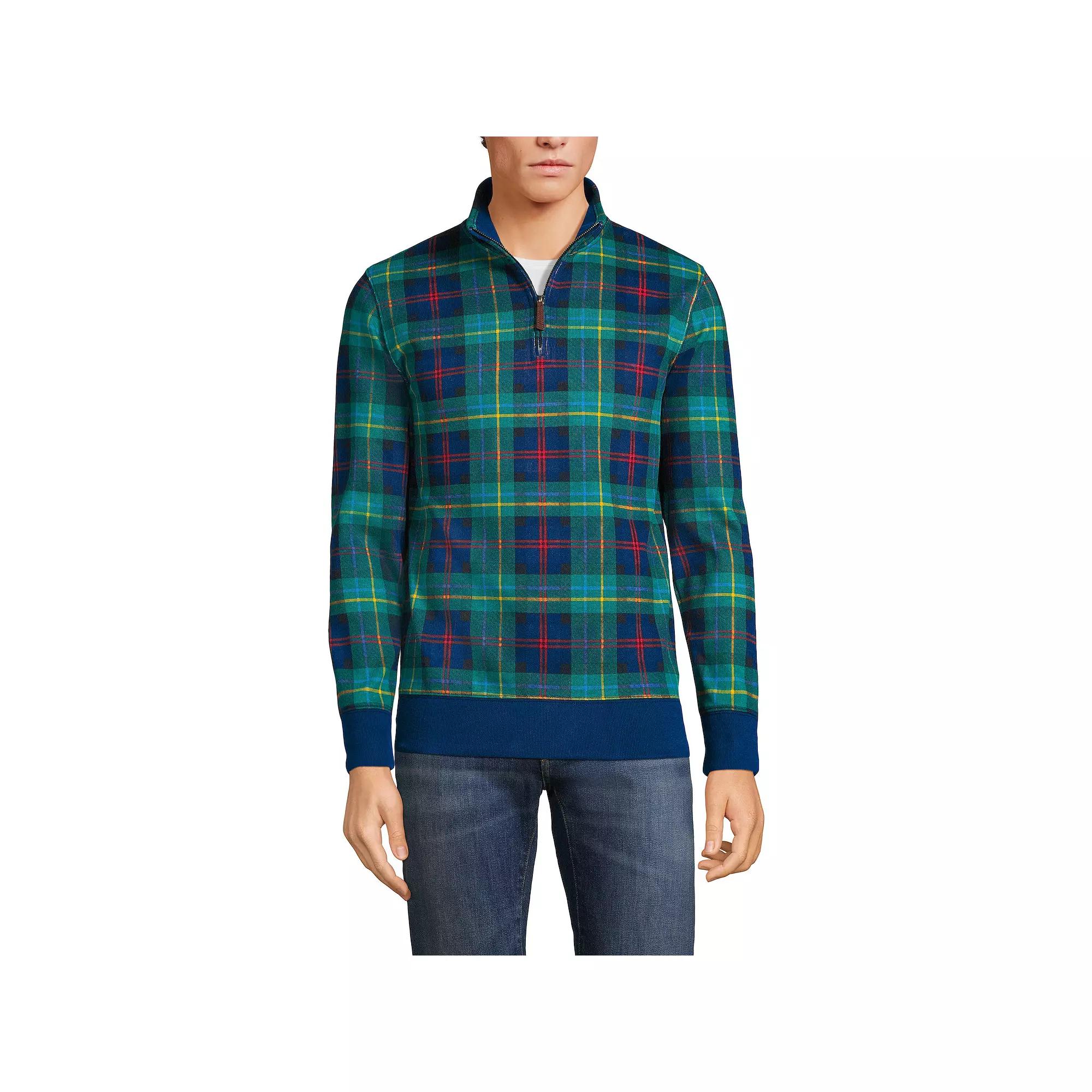 Big & Tall Lands' End Bedford Classic-Fit Ribbed Quarter-Zip Sweater, Men's,  Product Image