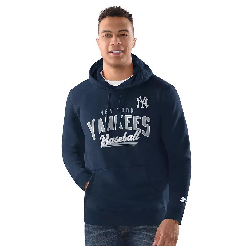 Men's Starter Navy New York Yankees Classic Pullover Hoodie,  Product Image