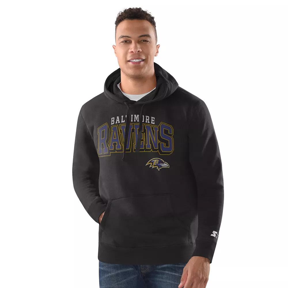 Men's Starter Black Kansas City Chiefs Vintage Pullover Hoodie,  Product Image