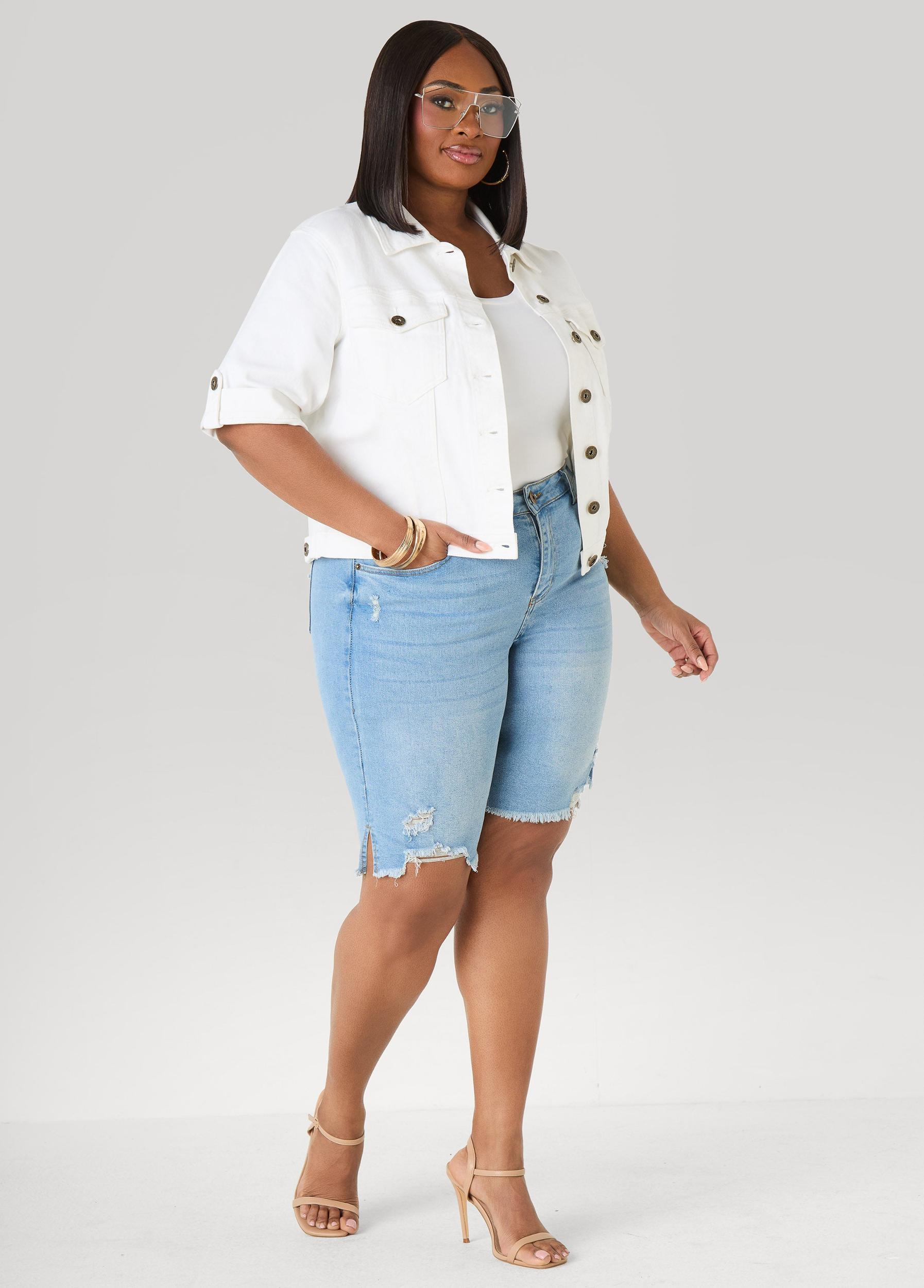 Distressed Denim Shorts Product Image