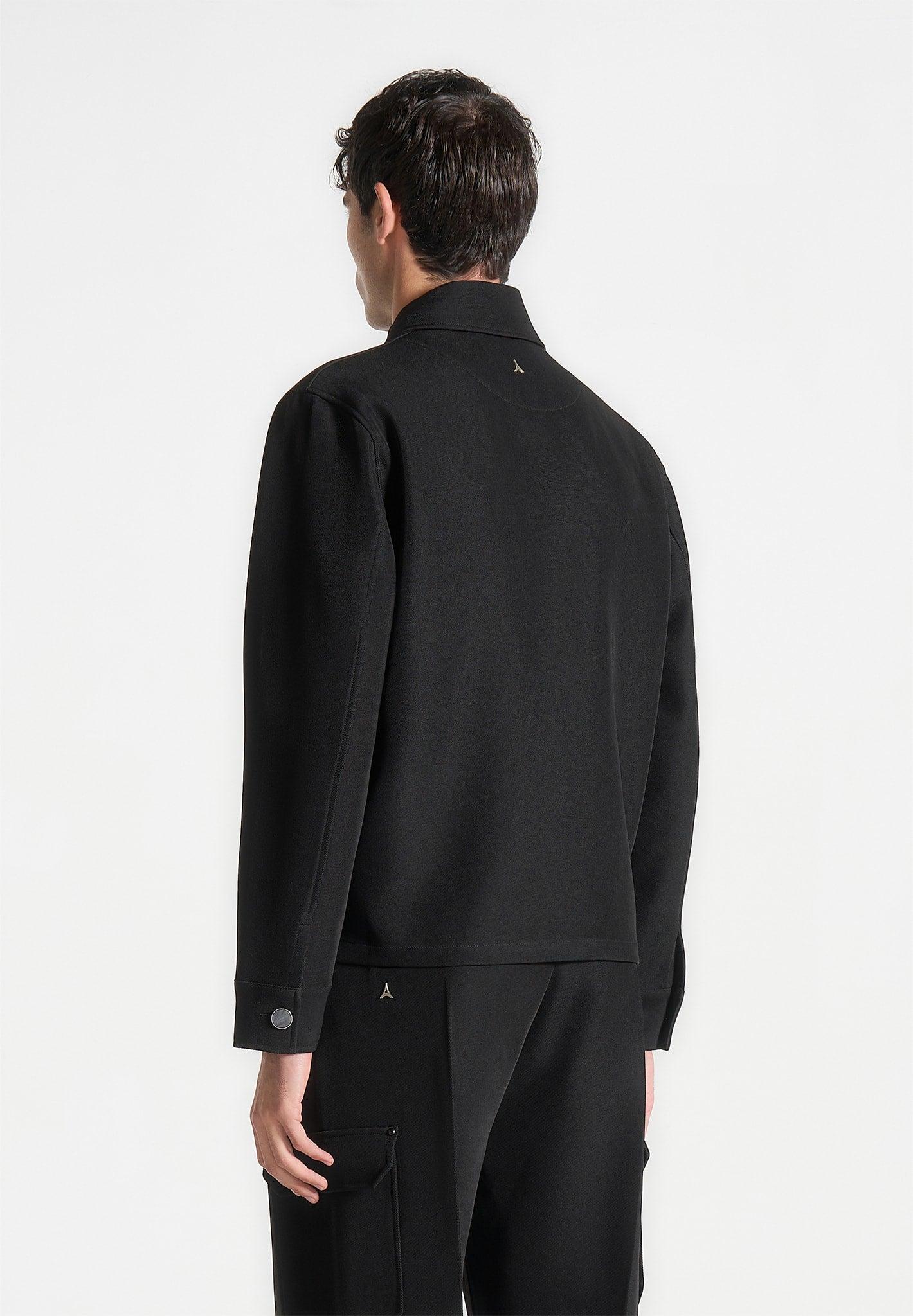 Benoit - Twill Pocket Cropped Shirt - Black Male Product Image