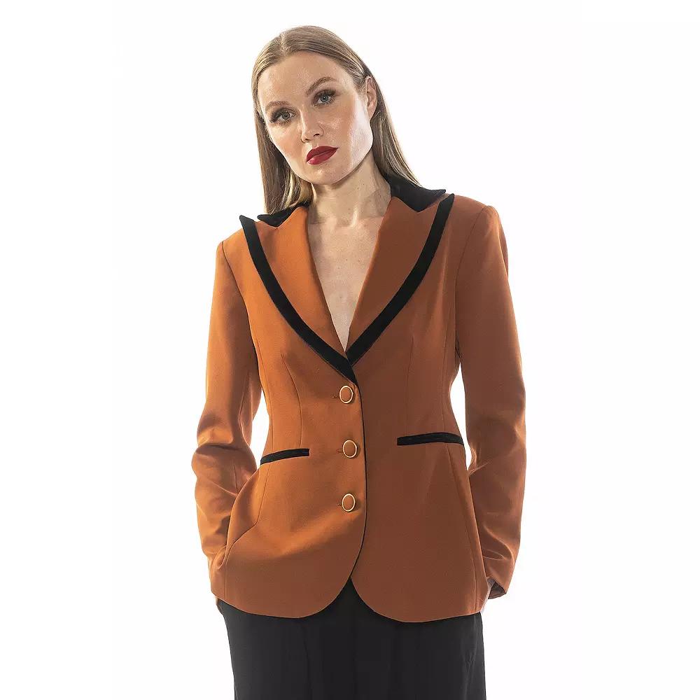 Women's ALEXIA ADMOR Reiss Long Sleeve Blazer With Contrast Collar,  Product Image