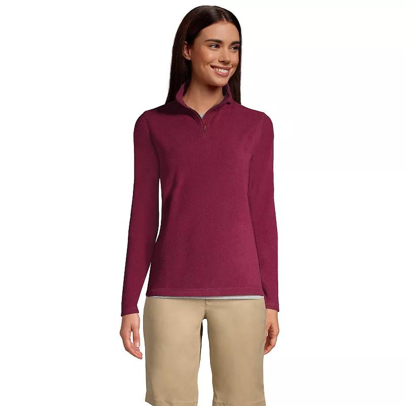Women's Lands' End Lightweight Fleece Quarter Zip Pullover,  Product Image