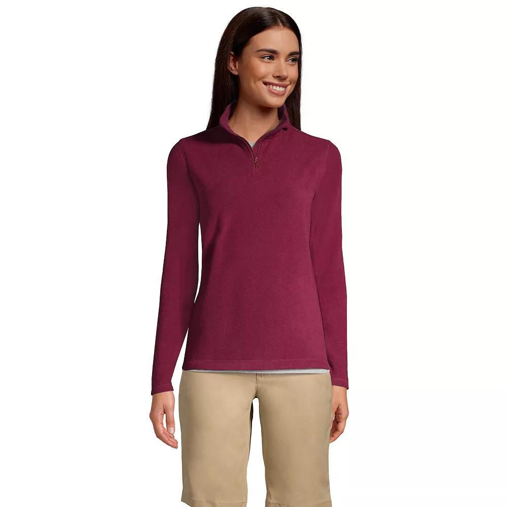 Women's Lands' End Lightweight Fleece Quarter Zip Pullover,  Product Image