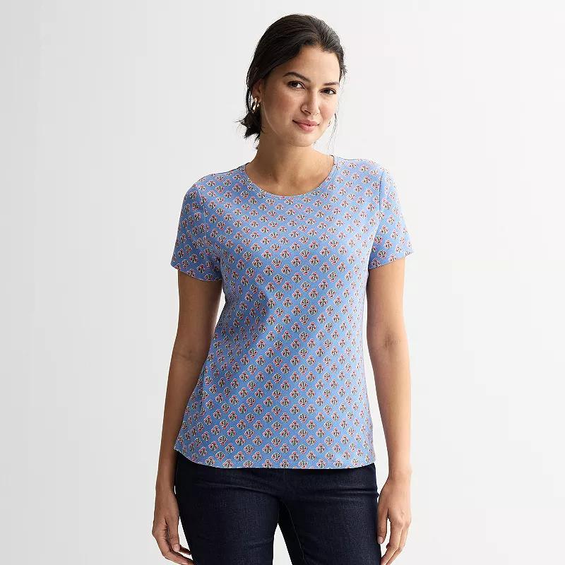 Petite Croft & Barrow® Essential Crewneck Tee, Women's,  Product Image