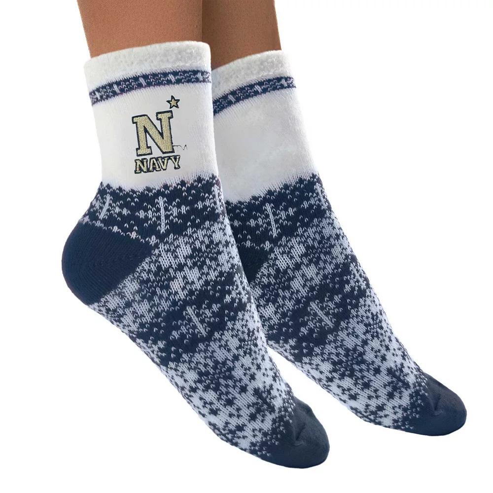Women's ZooZatz Navy Midshipmen Fuzzy Holiday Crew Socks, Blue Product Image