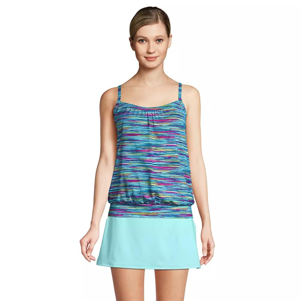 Women's Lands' End DDD-Cup Bust-Minimizer Blouson Chlorine-Resistant Tankini Swim Top,  Product Image