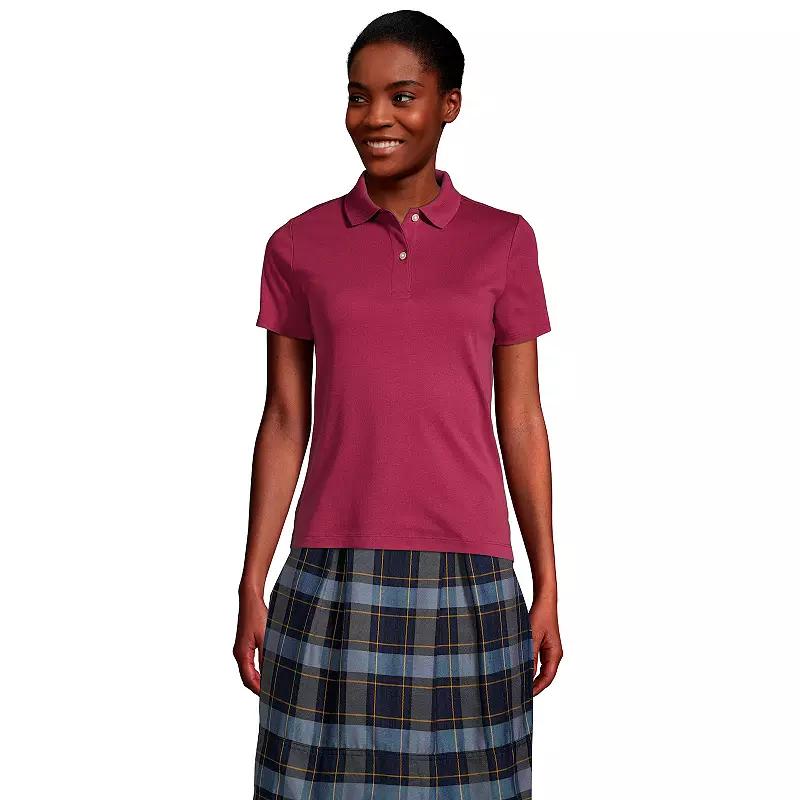 Women's Lands' End School Uniform Short Sleeve Interlock Polo Shirt,  Product Image