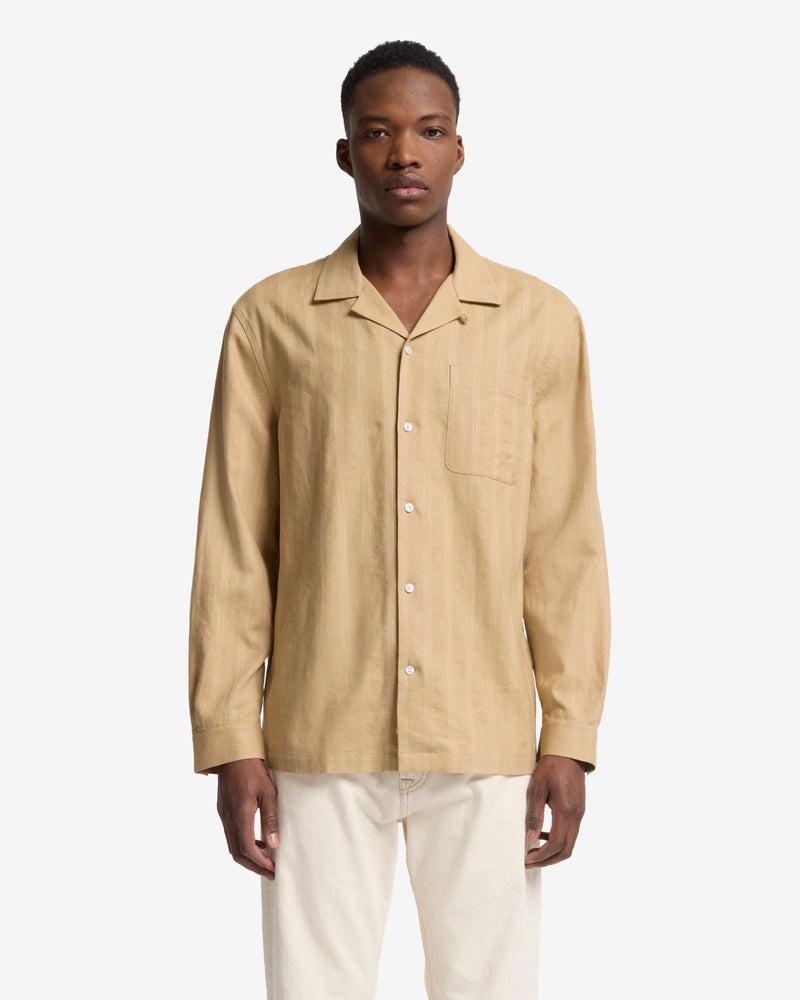 Linen Blend Long Sleeve Camp Shirt Product Image