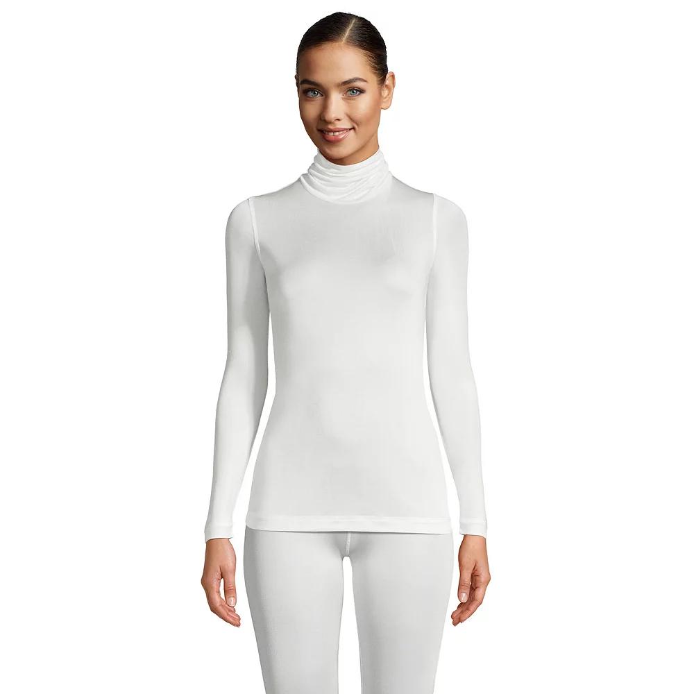 Petite Lands' End Silk Interlock Turtleneck Undershirt, Women's,  Product Image