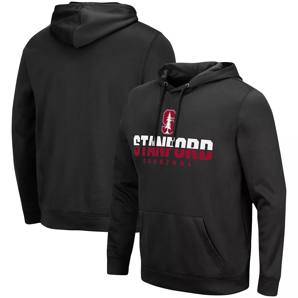 Men's Colosseum Black Stanford Cardinal Blackout 3.0 Pullover Hoodie,  Product Image