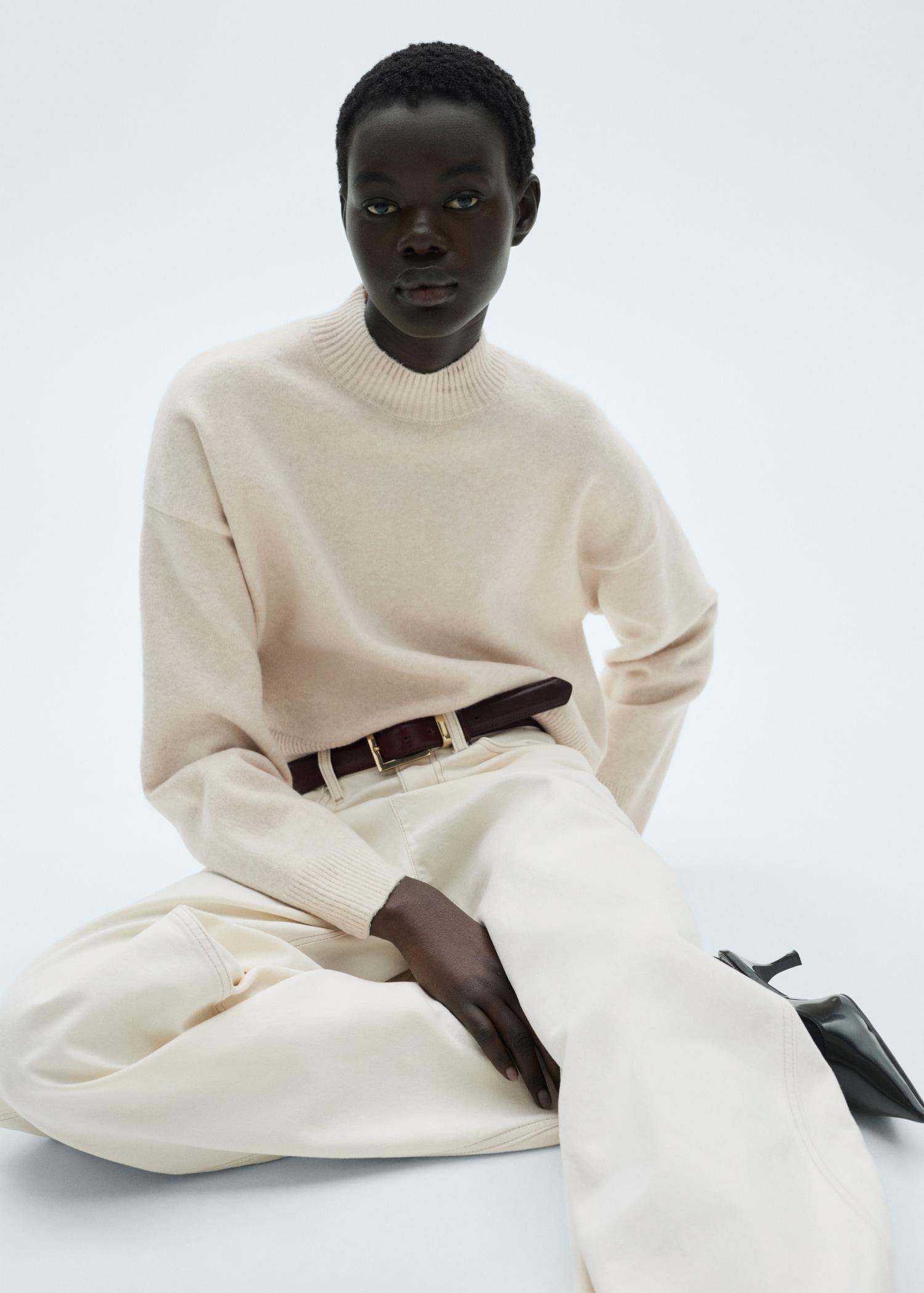 Perkins neck knitted sweater - Women | MANGO USA Product Image