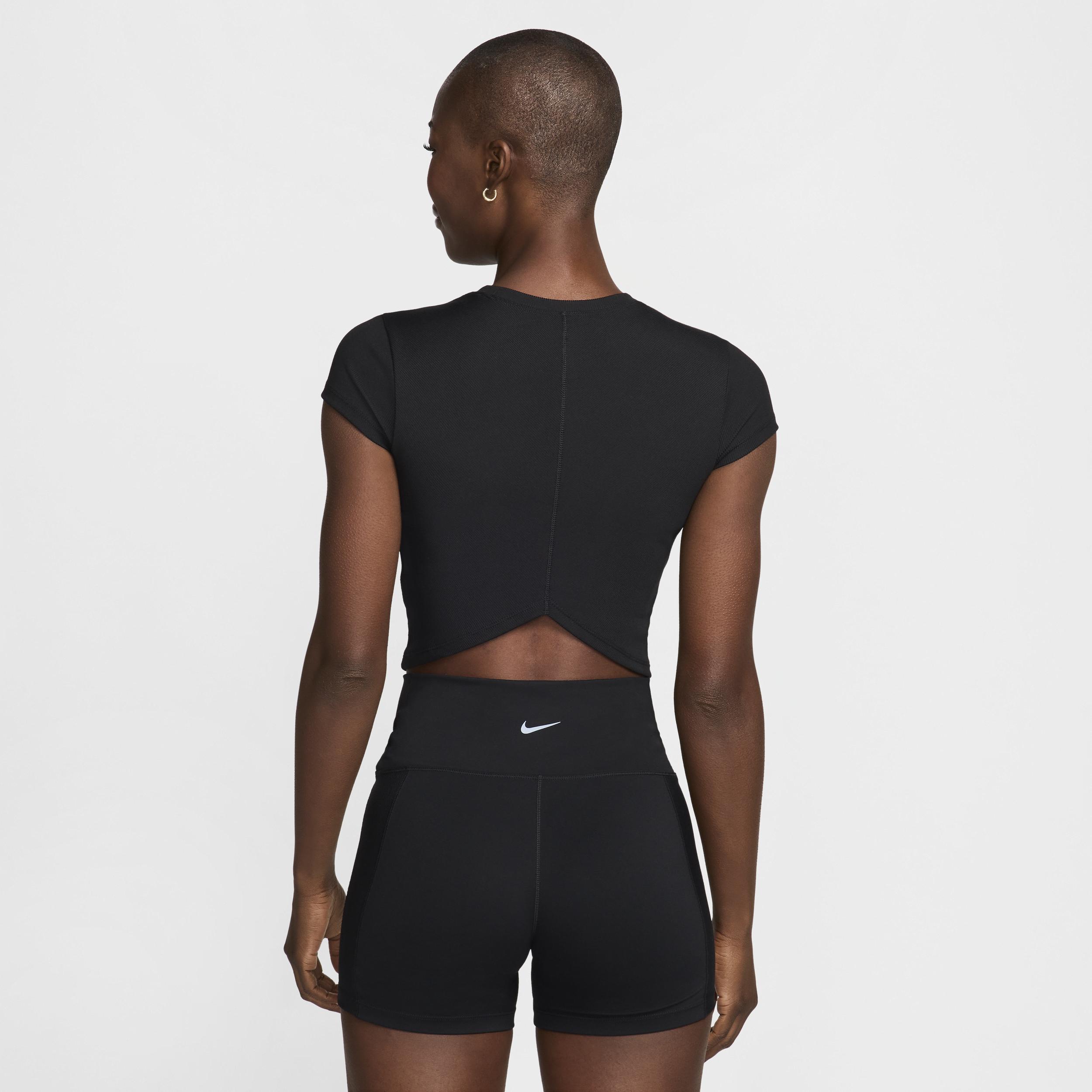 Nike Women's One Fitted Rib Dri-FIT Short-Sleeve Cropped Top Product Image
