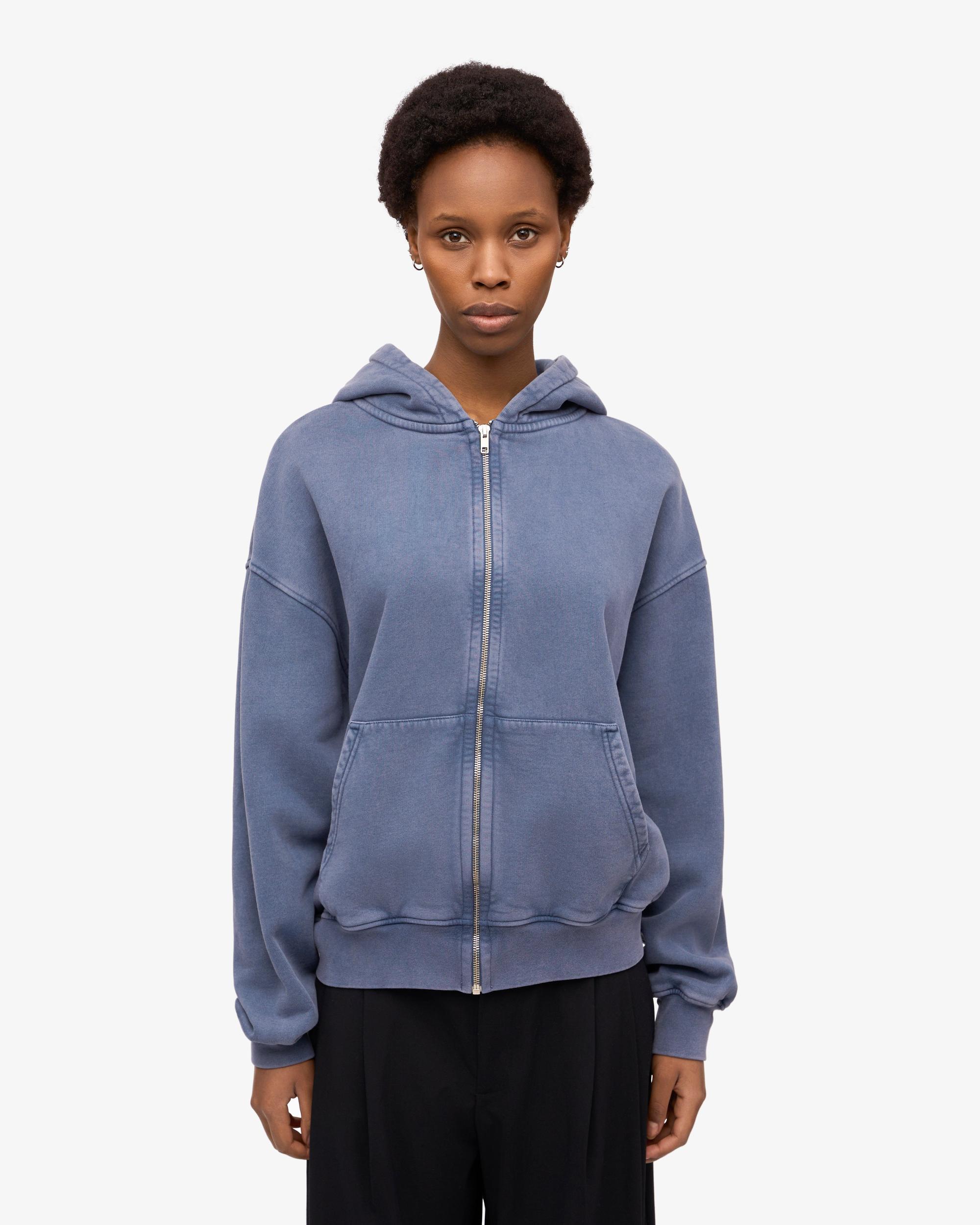 Organic Oversized Zip Hood - Neptune Blue Product Image
