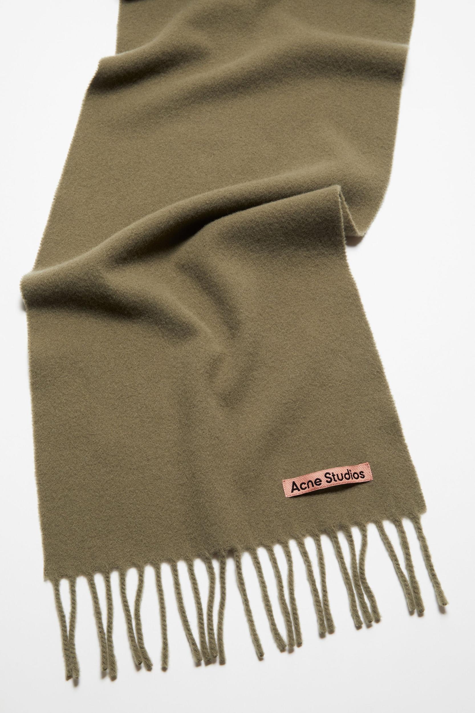 Fringe wool scarf - skinny Product Image