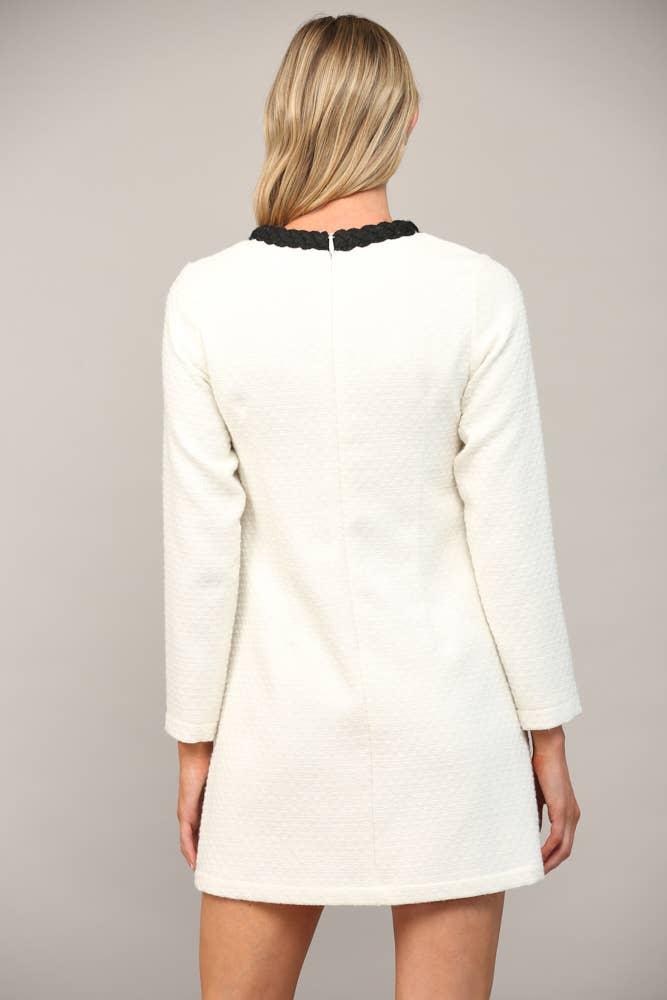 Braided Trim Tweed Dress Product Image