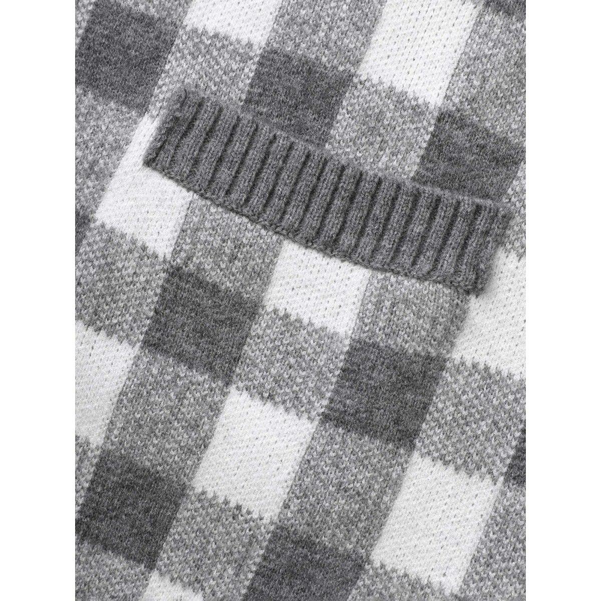 Plus Size Supersoft Essentials Plaid Drop Shoulder Cardigan DimGray Women Casual Loose Long Sleeve Everyday Cardigans BloomChic 26/4X Product Image