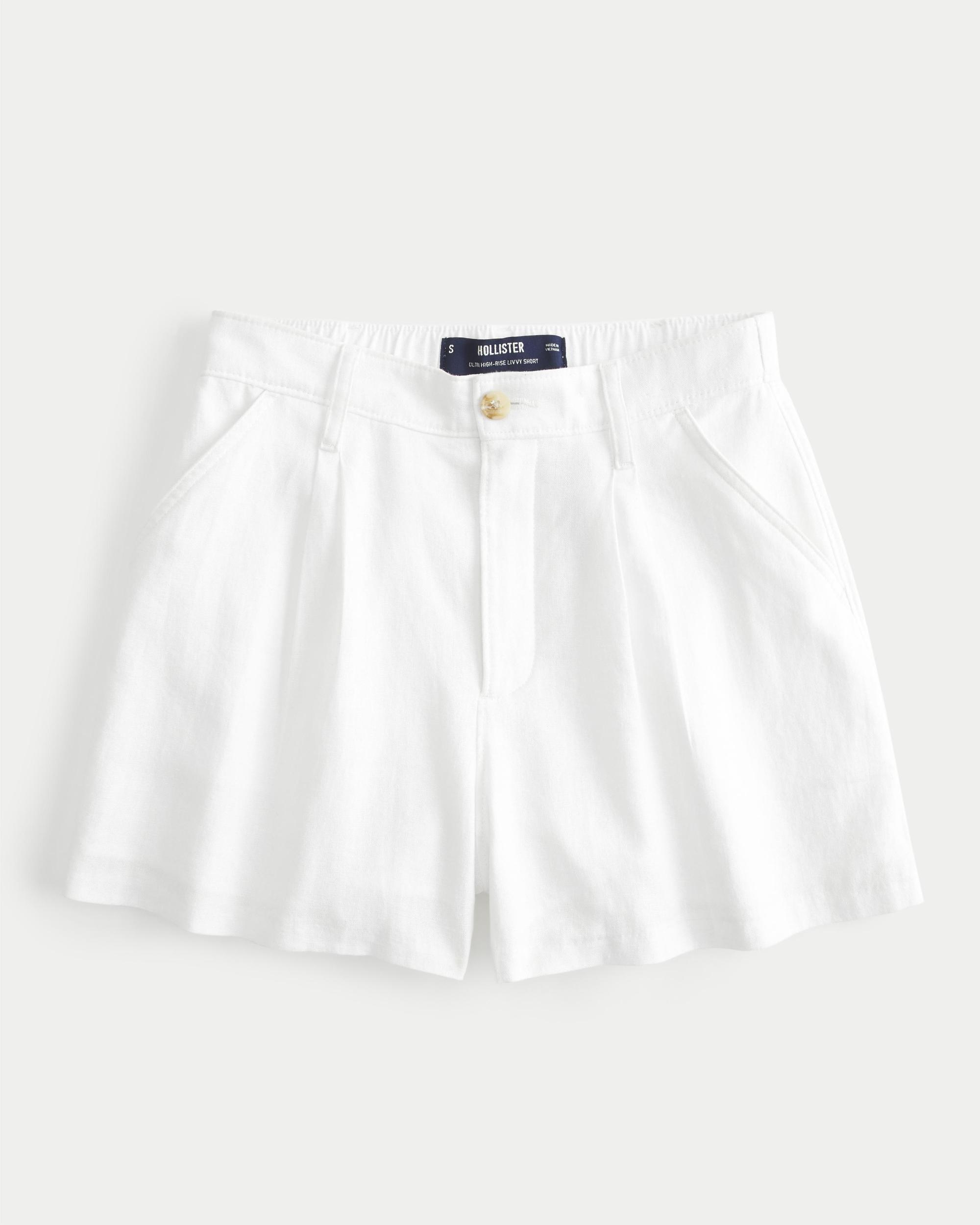 Hollister Livvy Ultra High-Rise Linen-Blend Shorts Product Image