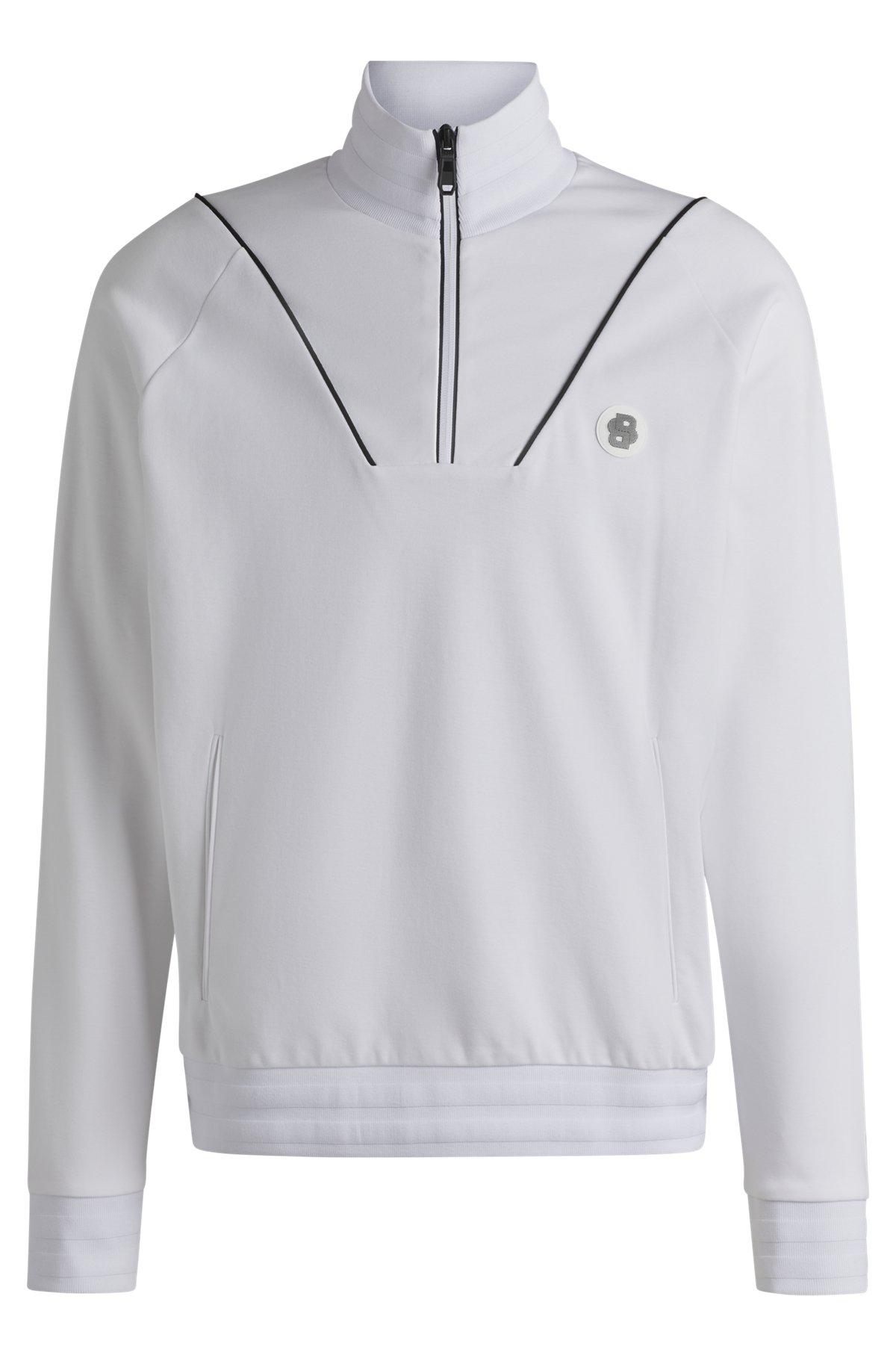 Cotton zip-neck sweatshirt with Double B monogram Product Image