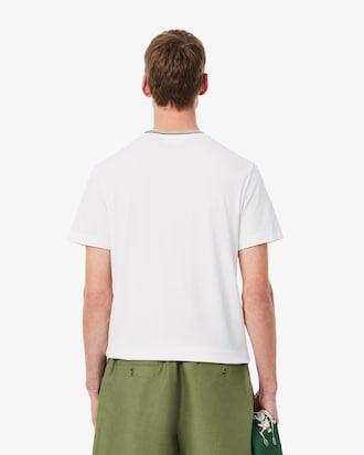 Men's Regular Fit Ribbed Collar Cotton T-Shirt Product Image