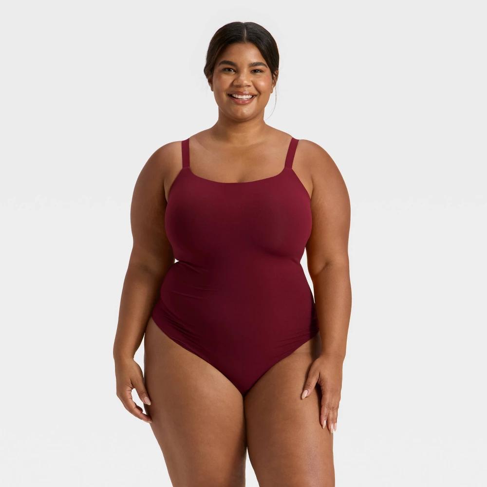 Women's Luxury Collection Luxe Stretch Lightly Lined Cami Bodysuit - Auden™ Berry Red L Product Image