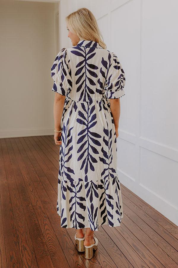 Tropical Getaway Button Down Midi Dress Product Image