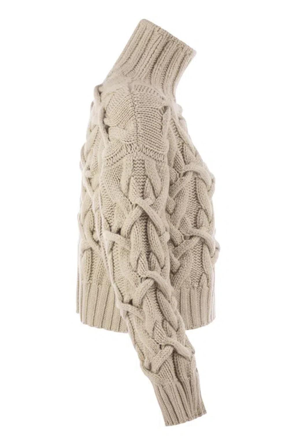 BRUNELLO CUCINELLI Braided Sweater Sweaters And Cardigans Beige In Neutral Product Image