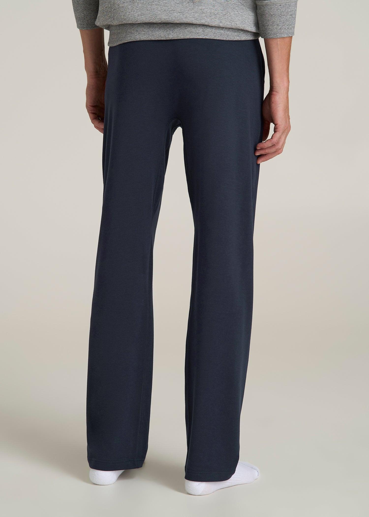 Open-Bottom Pajama Pants for Tall Men in Evening Blue Male Product Image