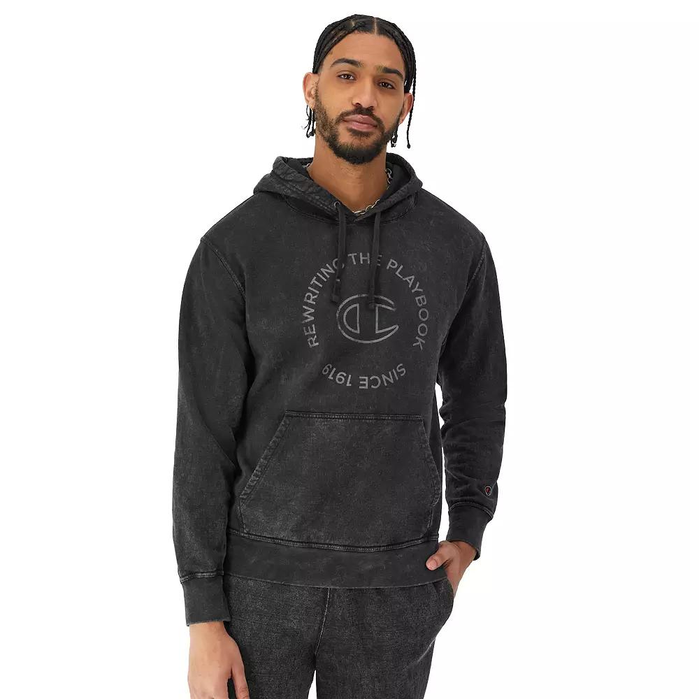 Men's Champion® Mineral Dye Graphic Hoodie, Size: Large, Black Product Image